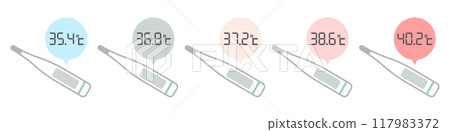 Thermometer illustration set 117983372