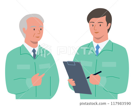 現任經理和將繼承業務的繼任者的向量圖 現任經理和將繼承業務的繼任者的向量圖 117983590