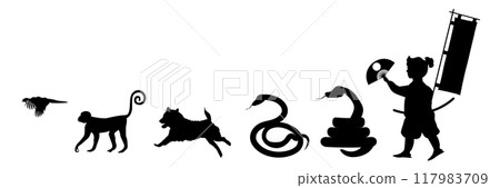 Snake New Year's card Zodiac icon 117983709