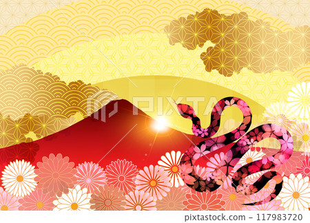 蛇新年賀卡生肖背景 117983720