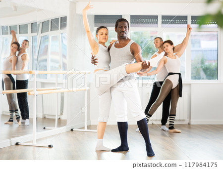 Man and woman dancing couples ballet dance together 117984175