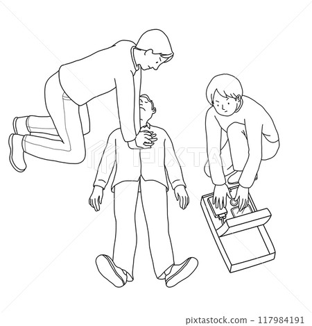 2 people using AEDs to save lives 117984191