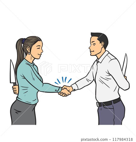 Dishonest partnership vector illustration Dishonest partnership vector illustration 117984318
