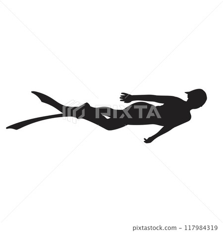 Silhouette of woman diver vector Silhouette of woman diver vector 117984319