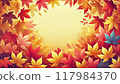 Background material surrounded by autumn leaves 117984370