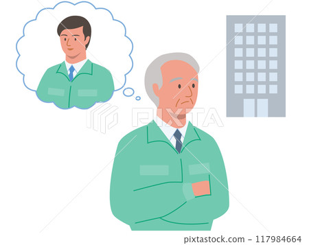 現任經理擔心公司業務繼承的向量圖 117984664