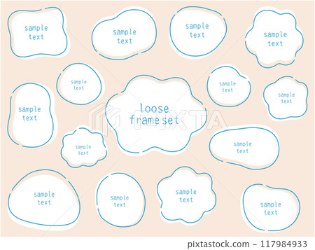 鬆散框架的向量插圖集。框、橢圓、直線、曲線 117984933