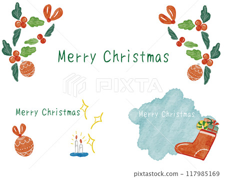 A cute and mature frame design made with watercolors, perfect for Christmas 117985169