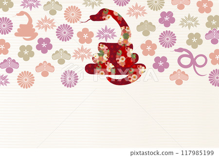 Snake New Year's card zodiac background 117985199