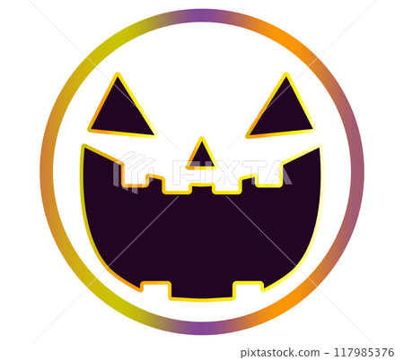 Illustration of Halloween pumpkin facial features [1] 117985376