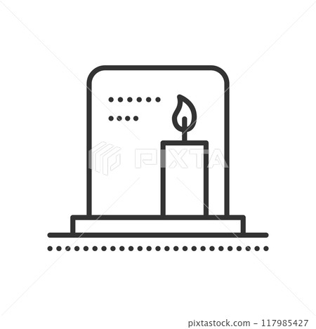 Tombstone with candle. Tombstone with candle. 117985427