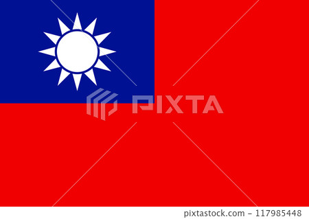 Flag of Taiwan. Vector sign. Flag of Taiwan. Vector sign. 117985448