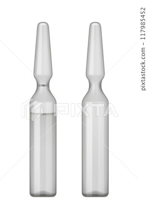Vector empty transparent glass ampule Vector empty transparent glass ampule 117985452