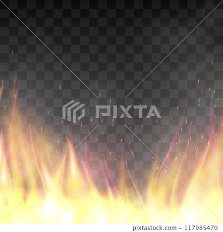 Vector realistic fiery design template. 117985470