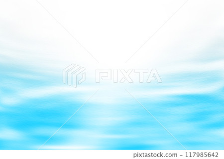 An image of a refreshing, bright and calm light blue wave pattern with white rays overlapping the white sky (retouched and color processed) 117985642