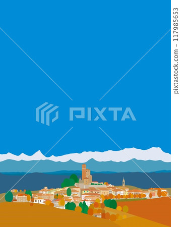 塞拉倫加達爾巴 皮埃蒙特 義大利 秋天 塞拉倫加達爾巴 皮埃蒙特 義大利 秋天 117985653