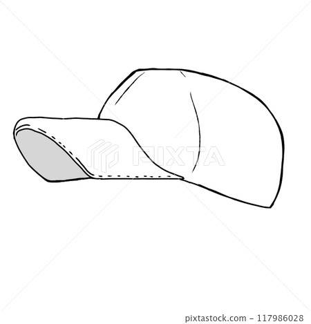Simple hat line drawing illustration Simple hat line drawing illustration 117986028