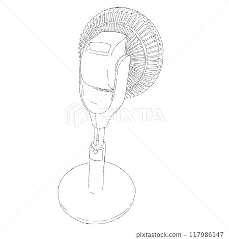 電風扇的線描插圖 117986147