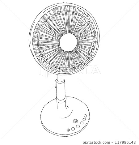 電風扇的線描插圖 電風扇的線描插圖 117986148