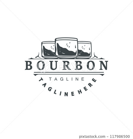 Whiskey Logo Design Old Drink Bottle Simple Style Retro Vintage Bar Restaurant Templet Illustration Whiskey Logo Design Old Drink Bottle Simple Style Retro Vintage Bar Restaurant Templet Illustration 117986500