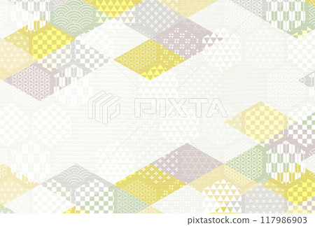 Japanese pattern beige New Year's card background Japanese pattern beige New Year's card background 117986903