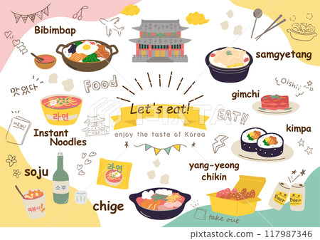Korean gourmet illustration collection 117987346