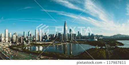 Aerial view of landscape in Shenzhen city,China Aerial view of landscape in Shenzhen city,China 117987811