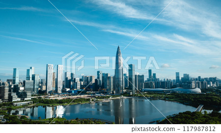 Aerial view of landscape in Shenzhen city,China 117987812