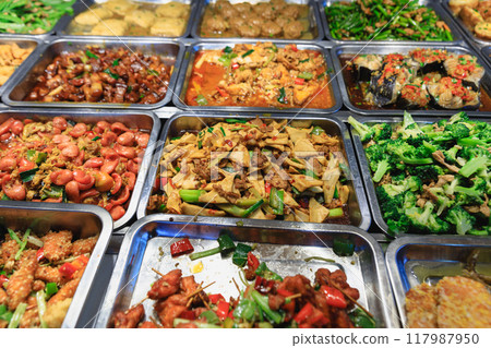 Delicious buffet in Chinese restaurant Delicious buffet in Chinese restaurant 117987950