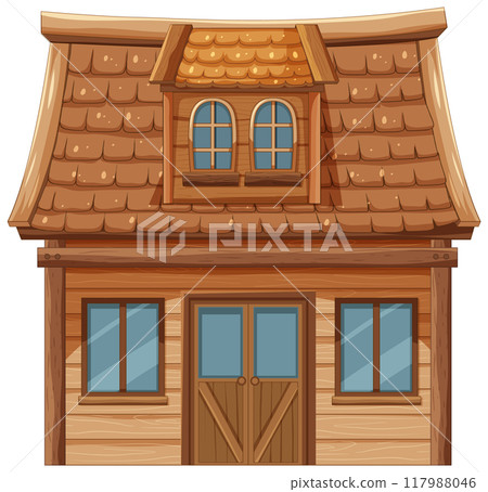 Charming Wooden House Illustration Charming Wooden House Illustration 117988046