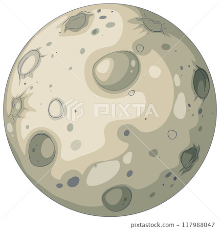 Cartoon Moon with Craters Cartoon Moon with Craters 117988047