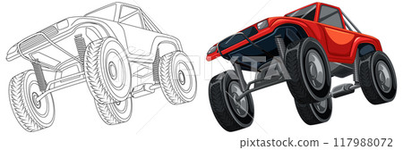 Off-Road Monster Truck Illustration 117988072