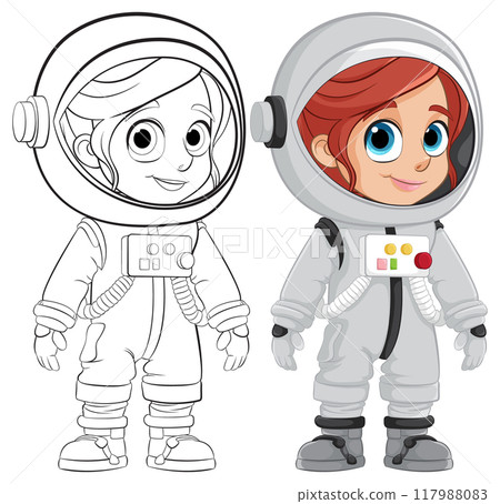 Cute Astronaut Character Illustration 117988083