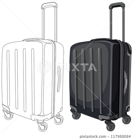 Modern Rolling Luggage Illustration 117988084