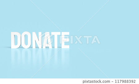 The Donate white text on blue background 3d rendering 117988392