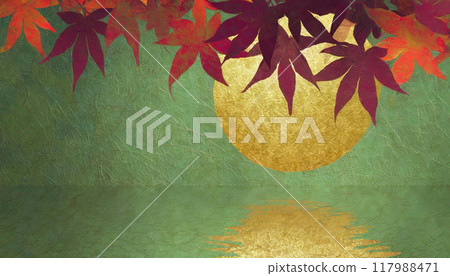 Autumn leaves, Japanese-style wallpaper with autumnal themes (AI-generated material) 117988471