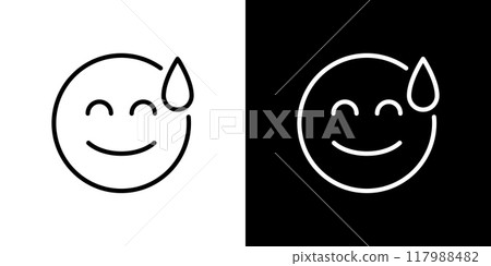 苦笑的簡單線條圖標 苦笑的簡單線條圖標 117988482