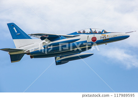Blue impulse flying in the sky Blue impulse flying in the sky 117989595