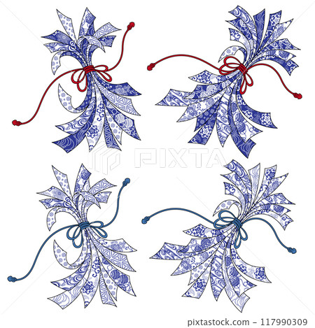 日式吉祥插畫捆綁 noshi， 117990309