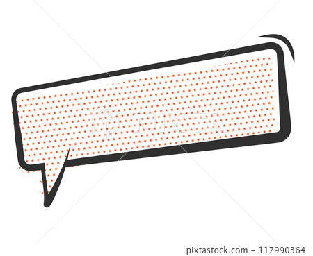 Speech bubble, American comic, star pattern, dot pattern, horizontal, red 117990364