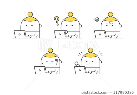 Illustration set of a woman using a smartphone 117990386