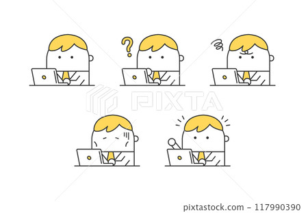 Illustration set of students using smartphones 117990390