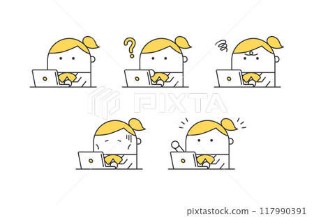 Illustration set of students using smartphones 117990391