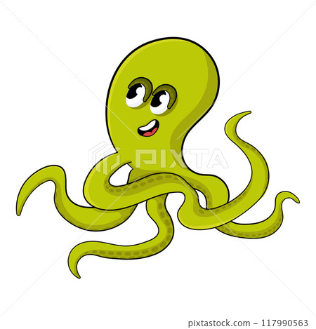 Cute octopus cartoon mascot character Cute octopus cartoon mascot character 117990563