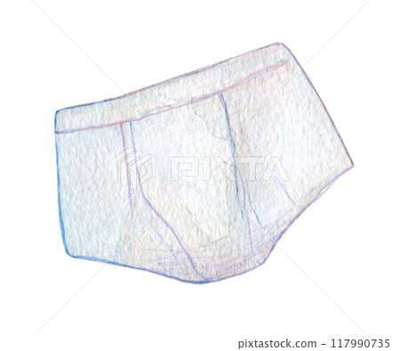 Watercolor illustration: White men's underwear 117990735