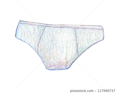 水彩插圖白色男士內褲 117990737