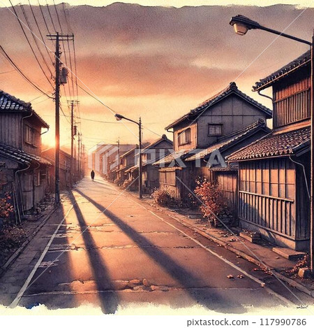 Sunset residential area Sunset residential area 117990786