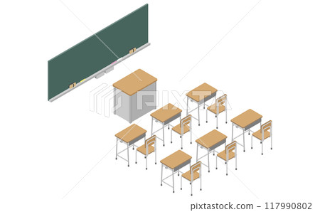 等距插畫: 教室 等距插畫: 教室 117990802