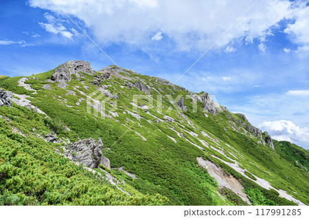 Scenery of the Northern Alps: Mount Renge 117991285