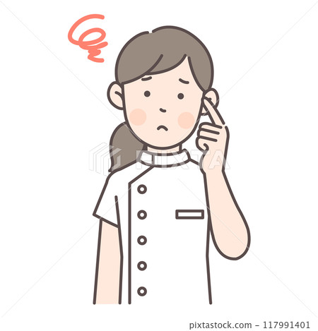 A troubled female nurse 117991401